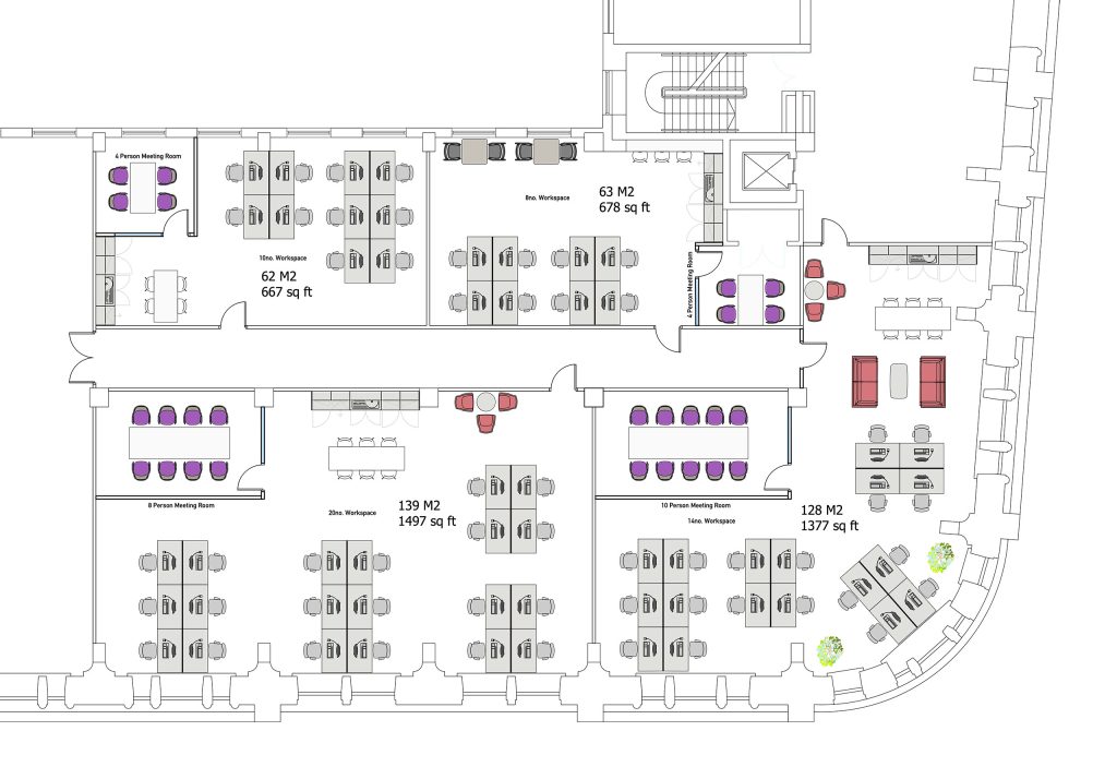 Third Floor 14 Desks